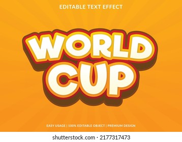 plantilla de efecto de texto editable del mundial con estilo abstracto para el logotipo y la marca de negocios