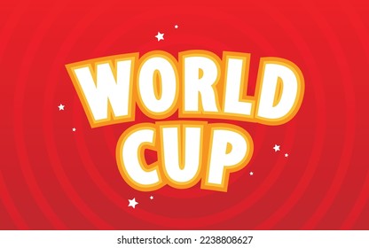 World cup editable text effect with bold font, white and orange colors. Vector illustration