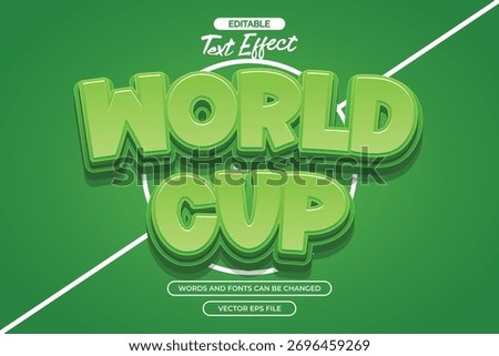 World cup editable text effect with 3d green text style	