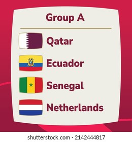 World Cup football championship 2022 groups vector