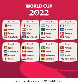 World Cup Football Championship 2022 Groups Vector