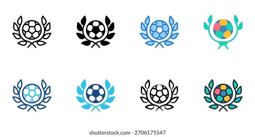 Ícone da Copa do Mundo definir coleção de vários estilos 
