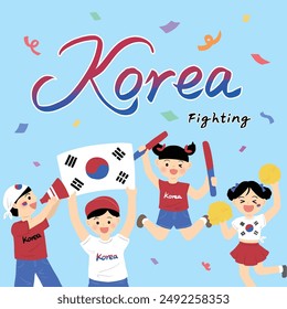 World Cup and Olympic season Korean cheering illustration