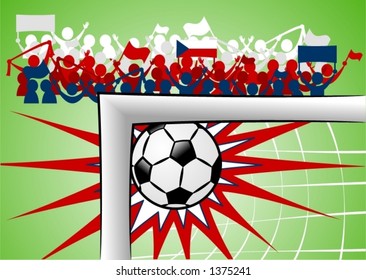 World cup soccer.Cheering supporters when Chzech scores