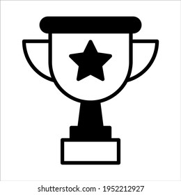 mundial cup ,trofeo línea llena negra icono vector aislado