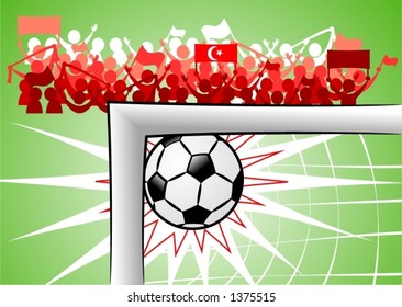 World cupsoccer. Cheering supporters when Tunesia scores