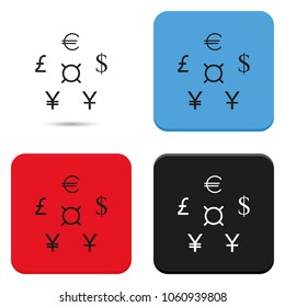 World currencies flat vector icons.