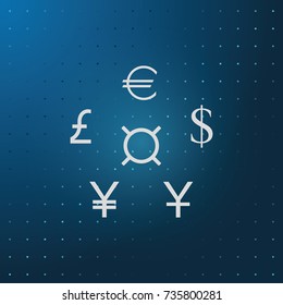 World currencies icons.