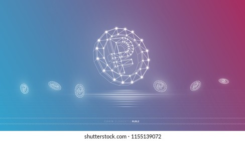 World Currency, Block chain concept

