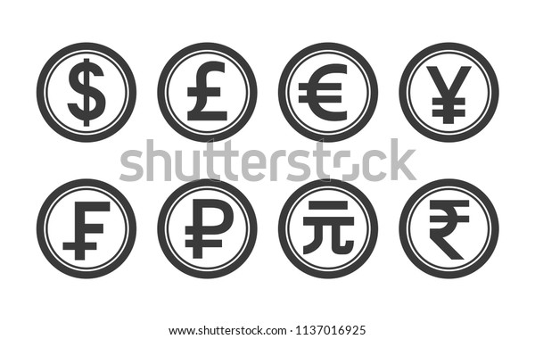 World Currency Coins Icon Vector Image Stock Vector (Royalty Free ...