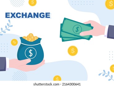World Currency Exchange Services Cartoon Illustration Online Economy Applications for Cryptography, Euro, Dollar with Transaction Code