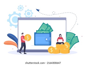 World Currency Exchange Services Cartoon Illustration Online Economy Applications for Cryptography, Euro, Dollar with Transaction Code