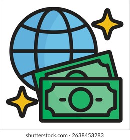 World Currency Icon Element For Design