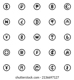 world currency icon vector design