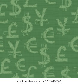 world currency seamless pattern