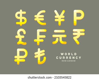 World currency symbol mark money