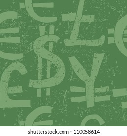 world currency symbols seamless pattern