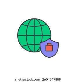 world cyber security icon eps 10