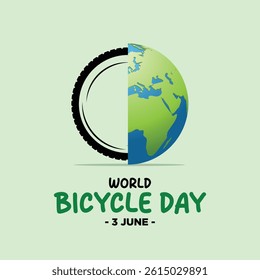 WORLD CYCLING DAY. Bicycle and World environment day concept.. isolated on white background