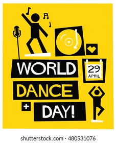 World Dance Day - April 29 (Flat Style Vector Illustration Quote Poster Design)