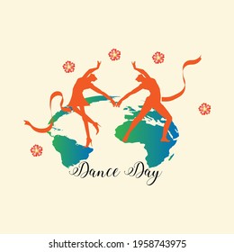 world dance day concept. illustration vector