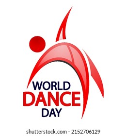 World dance day dancer logo, vector art illustration.