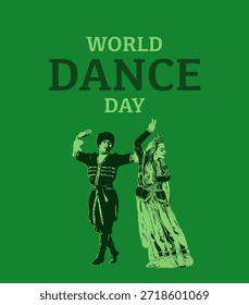 Día Mundial de la Danza. Ilustración vectorial.