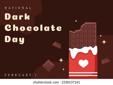 World Dark Chocolate Day On February 1st for the Health and Happiness That Choco Brings in Flat Style Cartoon Hand Drawn Templates Illustration