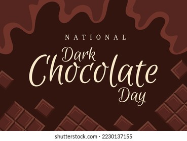 World Dark Chocolate Day On February 1st for the Health and Happiness That Choco Brings in Flat Style Cartoon Hand Drawn Templates Illustration