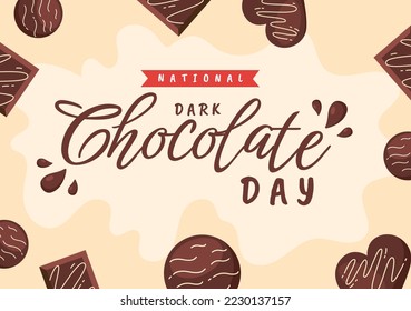 World Dark Chocolate Day On February 1st for the Health and Happiness That Choco Brings in Flat Style Cartoon Hand Drawn Templates Illustration