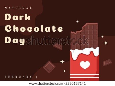 World Dark Chocolate Day On February 1st for the Health and Happiness That Choco Brings in Flat Style Cartoon Hand Drawn Templates Illustration