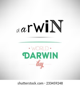 World Darwin Day flat design vector illustration on white background