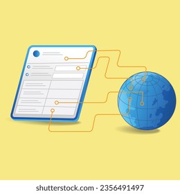 World data charging network isometric flat 3d illustration concept
