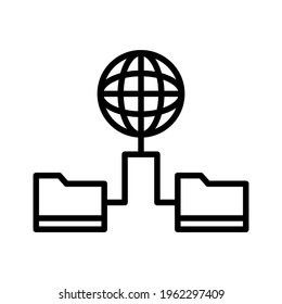 World, data icon vector image. Can also be used for network and data sharing. Suitable for use on web apps, mobile apps and print media.