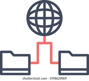 World, data icon vector image. Can also be used for network  data sharing. Suitable for use on web apps, mobile apps and print media.