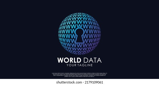 World data logo design Premium Vector