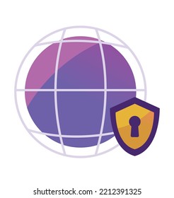 world data privacy icon isolated