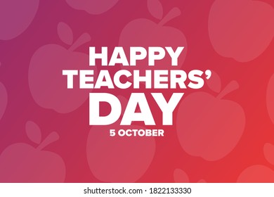 World Teachers’ Day. 5 October. Holiday concept. Template for background, banner, card, poster with text inscription. Vector EPS10 illustration