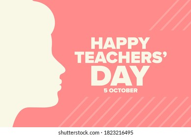 World Teachers’ Day. 5 October. Holiday concept. Template for background, banner, card, poster with text inscription. Vector EPS10 illustration
