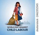 World Day Against Child Labor Concept With Child. abstract vector illustration design