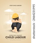 World Day Against Child Labor Concept With Child. abstract vector illustration design. Celebrates every year on 12th June.