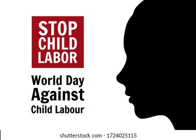 World Day Against Child Labor concept. Template for background, banner, card, poster with text inscription. Vector EPS10 illustration