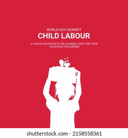 World day against Child Labor. creative ads for social. 3D illustrations.  svg