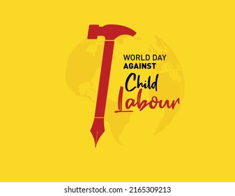 World Day Against Child Labor day concept vector illustration. Universal Social Protection to End Child Labour.