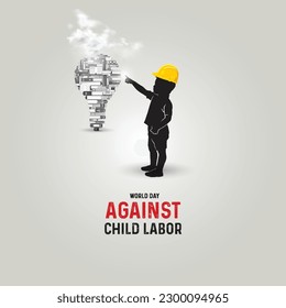 World day against Child Labor. creative ads for social. world day against child labor celebration. Labor day concept.