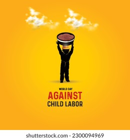 World day against Child Labor. creative ads for social. world day against child labor celebration. Labor day concept.