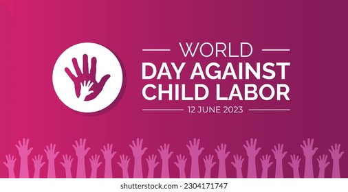 World Day Against Child Labor background or banner design template. vector illustration.