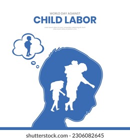 World Day against Child Labor. Anti-child labor day. vector graphic of World Day against Child Labor. svg
