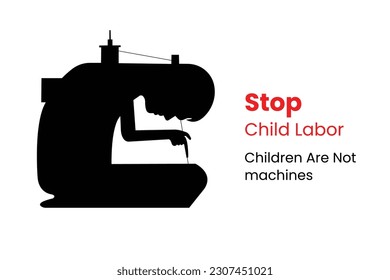 World Day against child labor background, Flat style vector illustration concept of child abuse, banner, poster, social media post, typography, Stop Child Labor, against child labor celebration, flyer