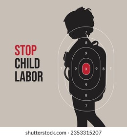 World Day Against Child Labor, Stop Child Labor, Anti child Labor Day, Vector illustration, anti-child exploitation campaign, poster, banner, India, Asia, June 12